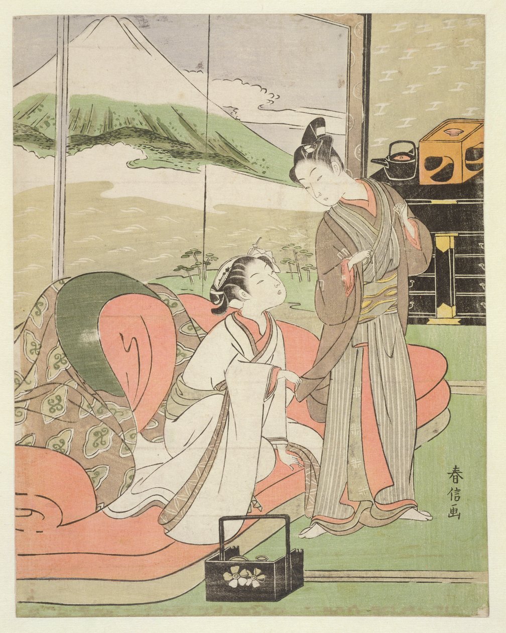 TH Riches 1913 Bir Fahişeden Ayrılan Aşık, c.1768-9 (tahta baskı) by Suzuki Harunobu