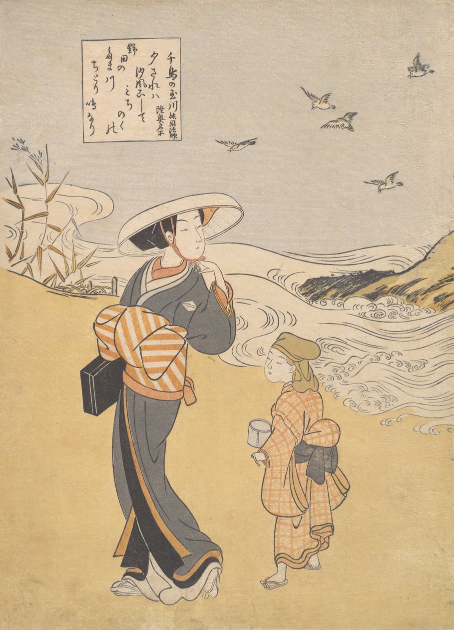 Altı Mücevher Nehri serisinden “Mutsu İlinde Meşhur Bir Yer Ploverların Mücevher Nehri”... by Suzuki Harunobu