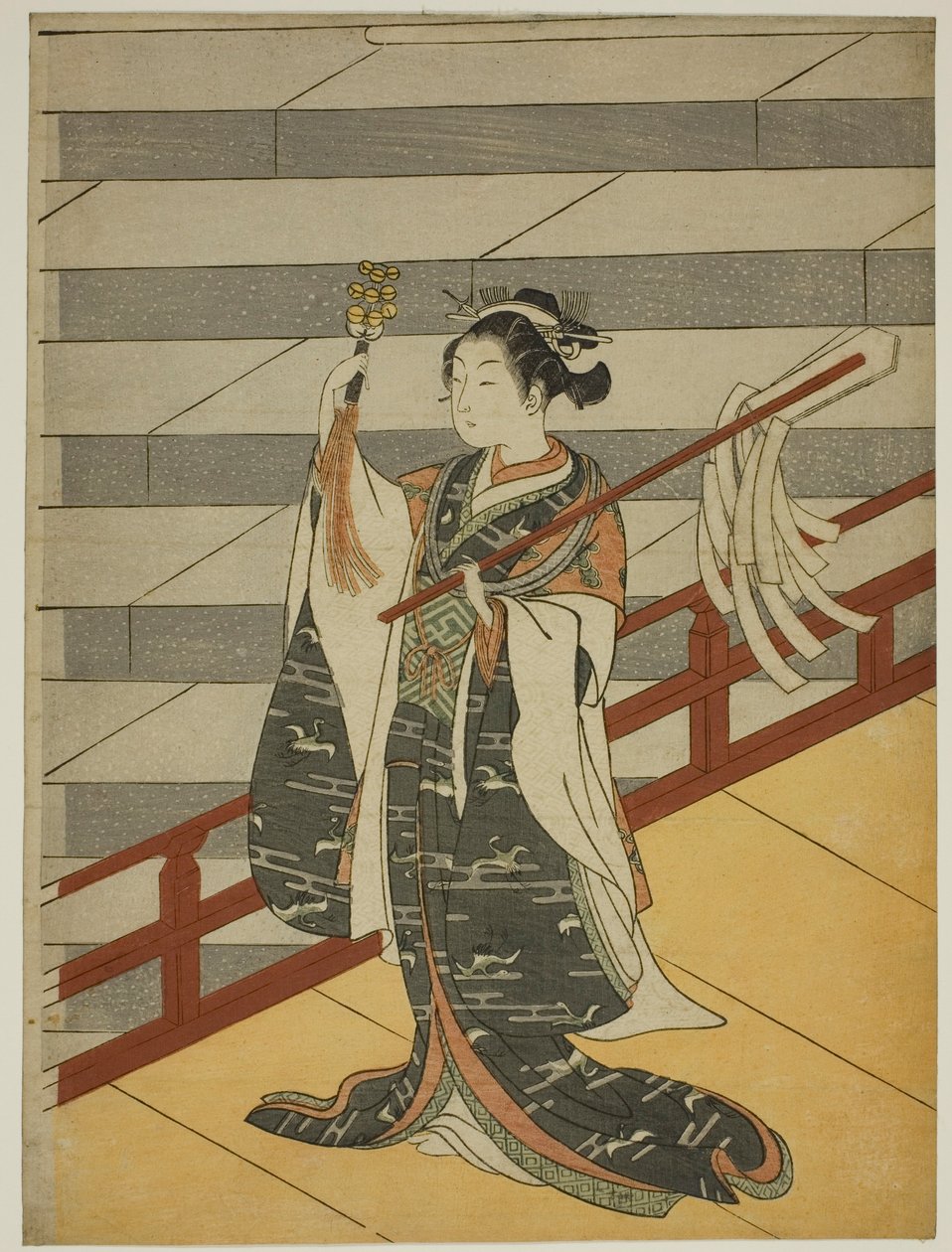 Kagura Dansçısı by Suzuki Harunobu