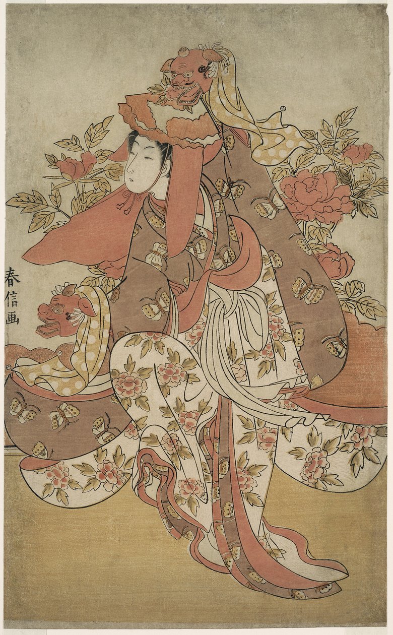 Aslan Dansı by Suzuki Harunobu