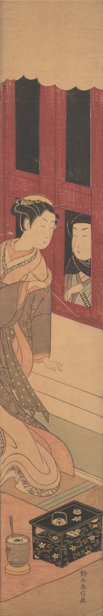 Dışarıdaki Adam, ca. 1770., yaklaşık 1770. by Suzuki Harunobu