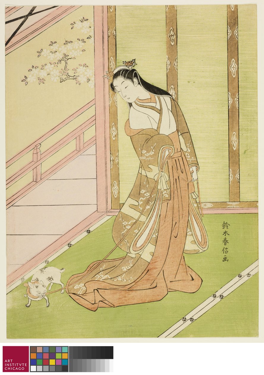 Üçüncü Prenses ve Evcil Kedisi, c.1767/68 by Suzuki Harunobu
