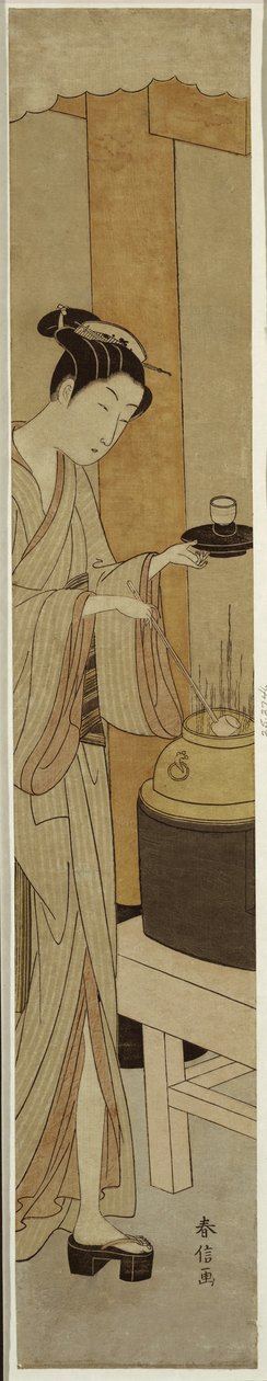 Kagiya Çayevinin Garson Osen, c.1769-70 by Suzuki Harunobu