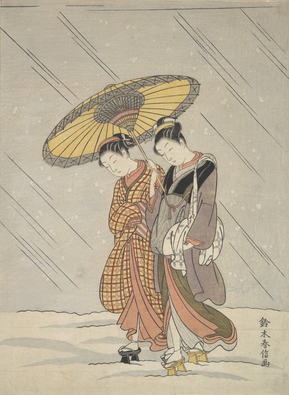 Fırtınada İki Kadın, 1764-72., 1764-72. by Suzuki Harunobu