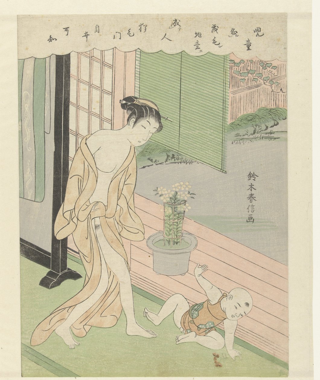 Karısı ve yaramaz çocuk by Suzuki Harunobu