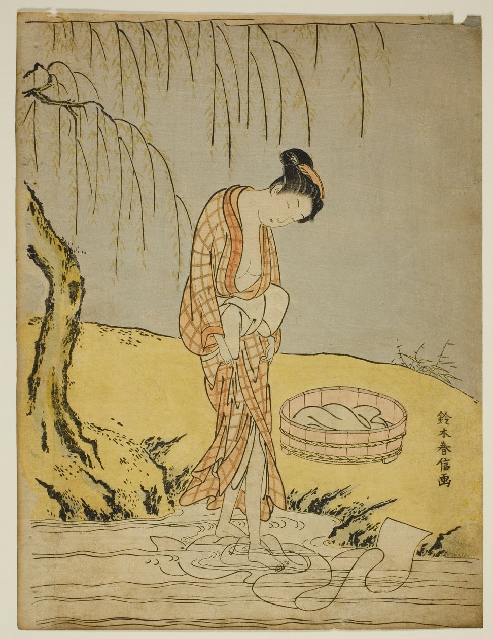 Derede Bez Yıkamak by Suzuki Harunobu