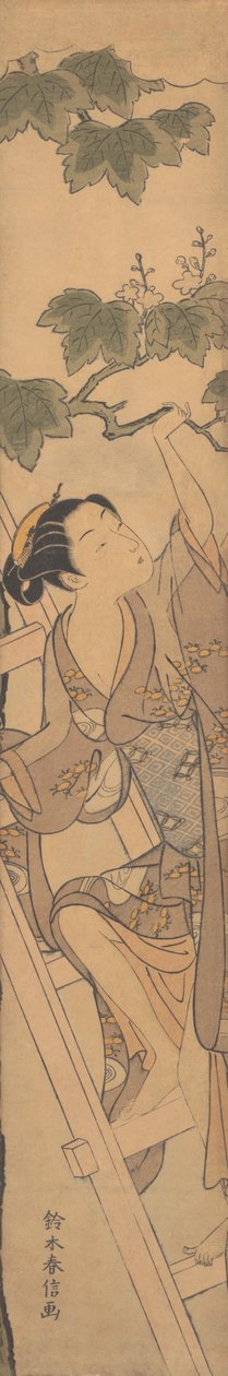 Merdivene Tırmanan Genç Kadın, yak. 1768., yakl. 1768. by Suzuki Harunobu