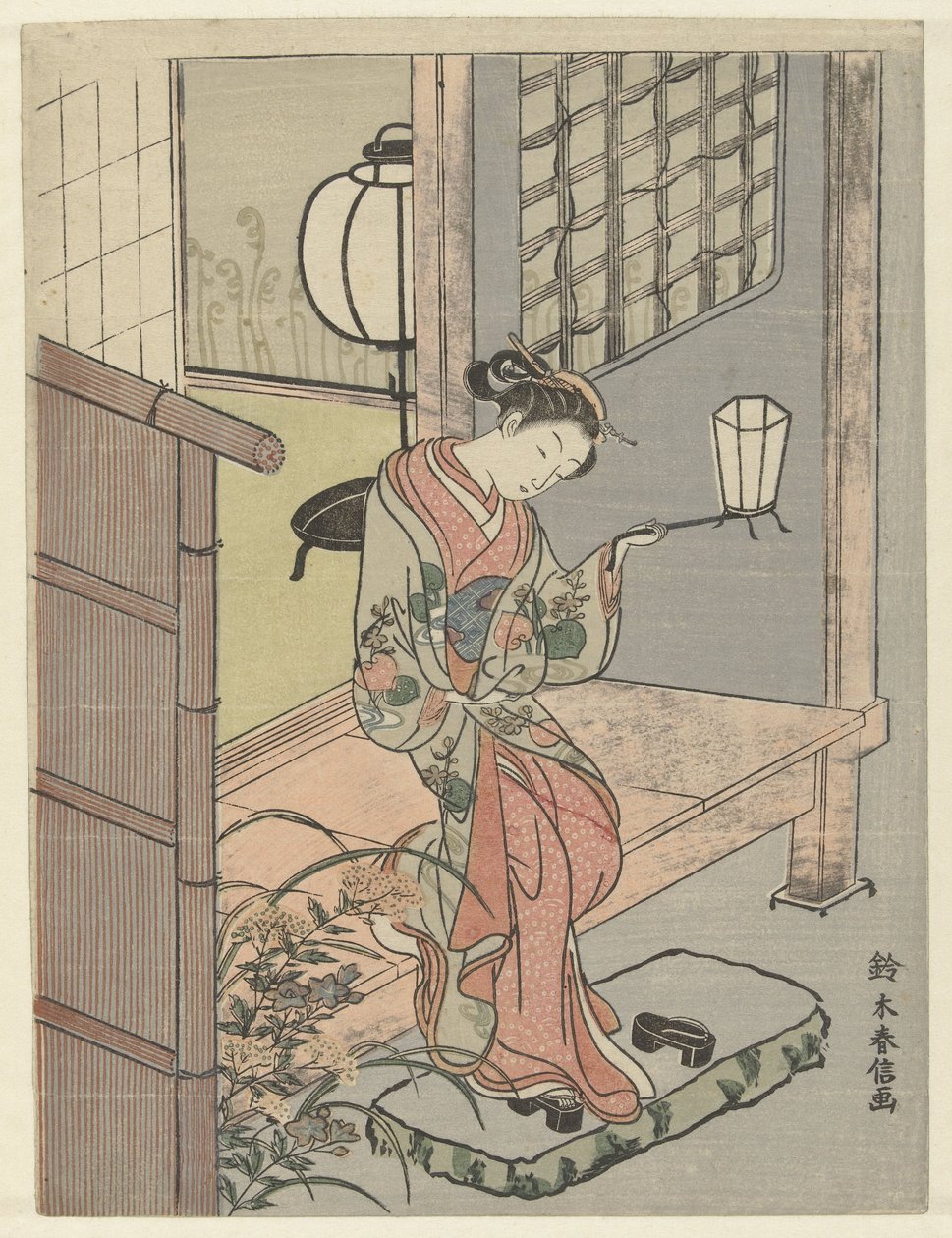 Fenerli genç kadın Fener ile genç kadın by Suzuki Harunobu