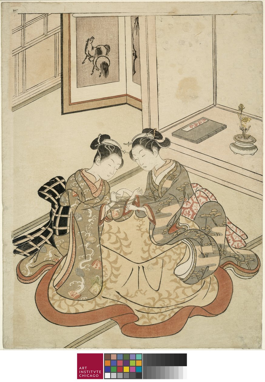 Kedi Beşiği Oynayan Genç Kadınlar, c.1767-68 by Suzuki Harunobu