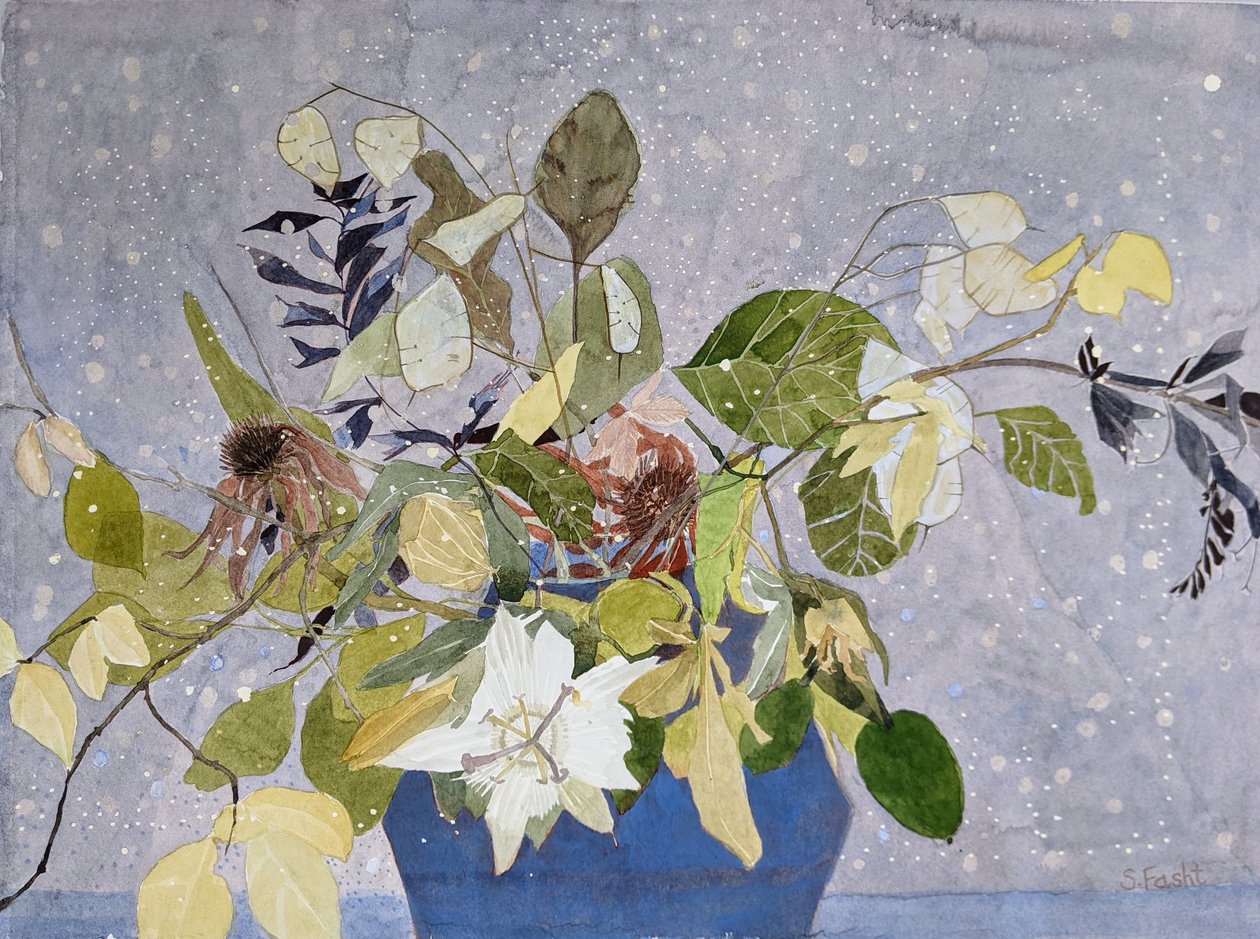 Autumn Stems, 2022 (kağıt üzerine suluboya) by Suzy Fasht
