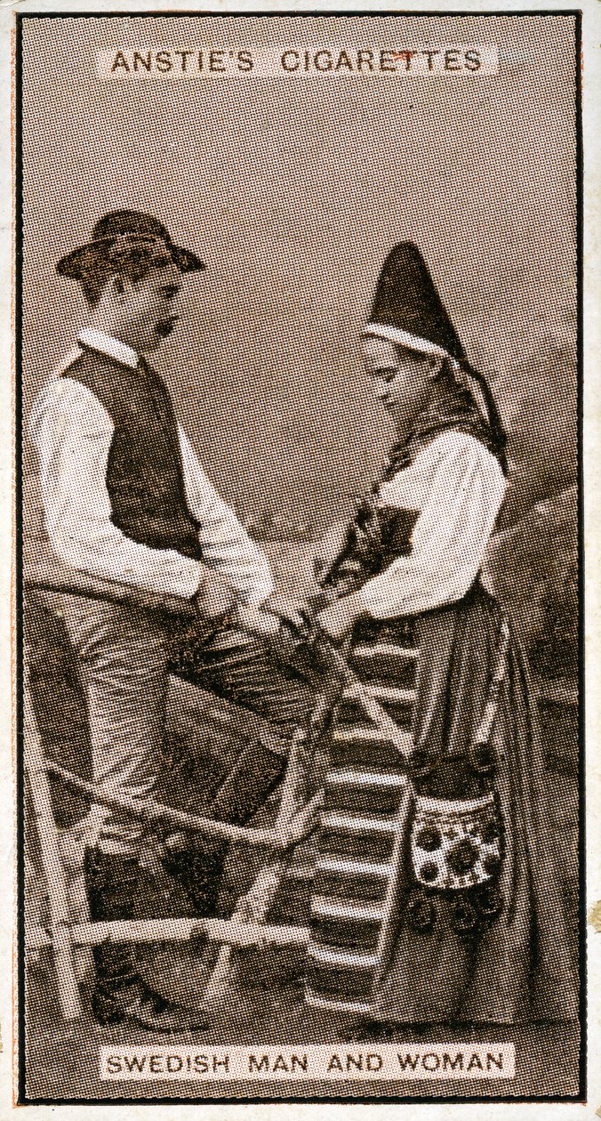 19. yüzyılın sonlarında çekilmiş bir fotoğraftan İsveçli erkek ve kadın by Swedish Photographer