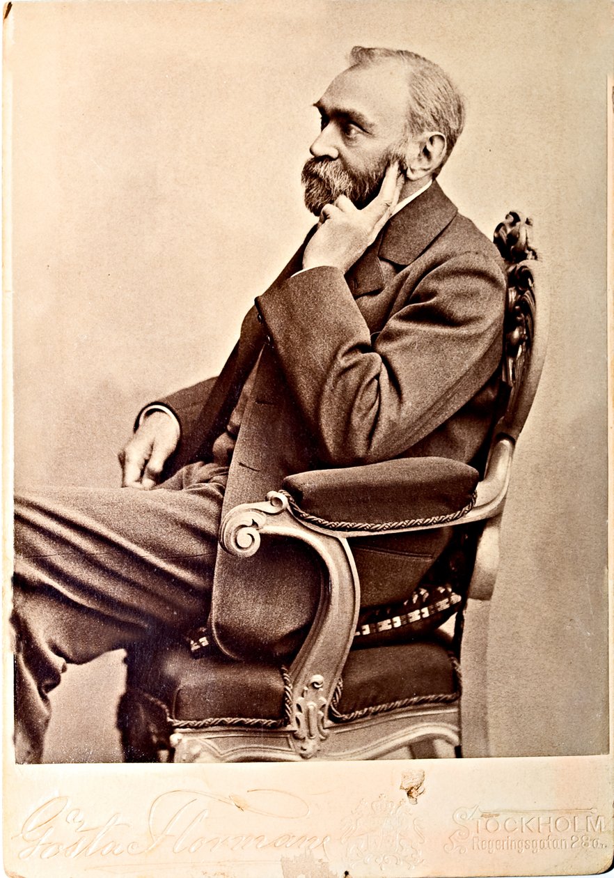 Alfred Nobel (1833-1896), by Atelje Florman, Stockholm . Albumin Photo by Swedish Photographer