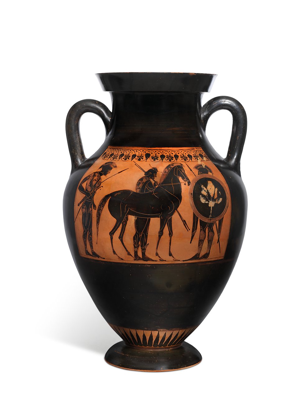 Çatı katı siyah figürlü amphora, MÖ 540-520 (boyalı seramik) by Swing Painter (attr.to)