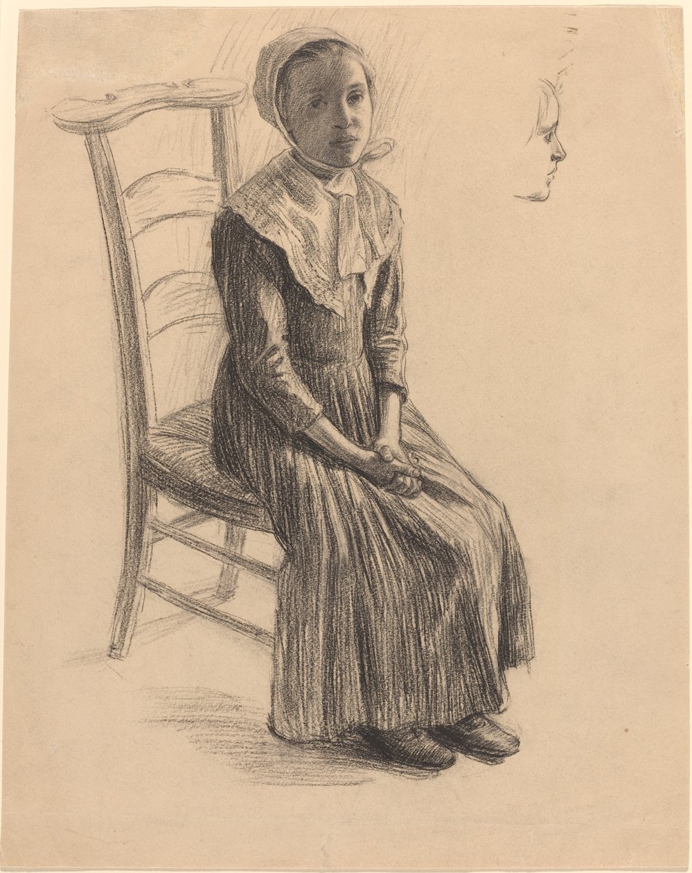 Köylü Kostümlü Oturan Kız by Swiss 19th Century