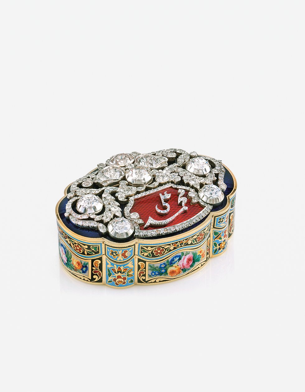 Doğu Pazarı için Sunum Enfiye Kutusu, Cenevre, c.1830 (emaye ve mücevherli altın) by Swiss School