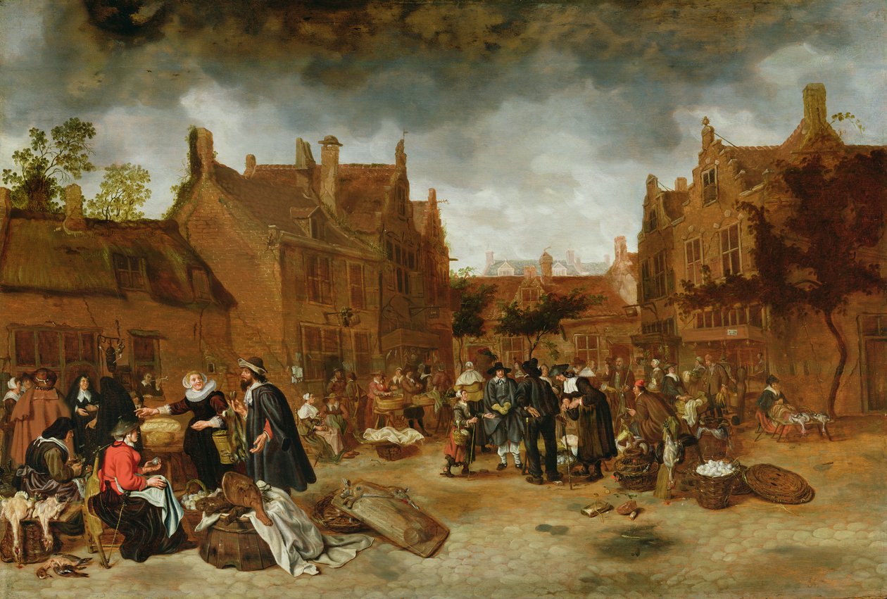 Kışın Bir Pazar Yeri, 1653 by Sybrandt van Beest