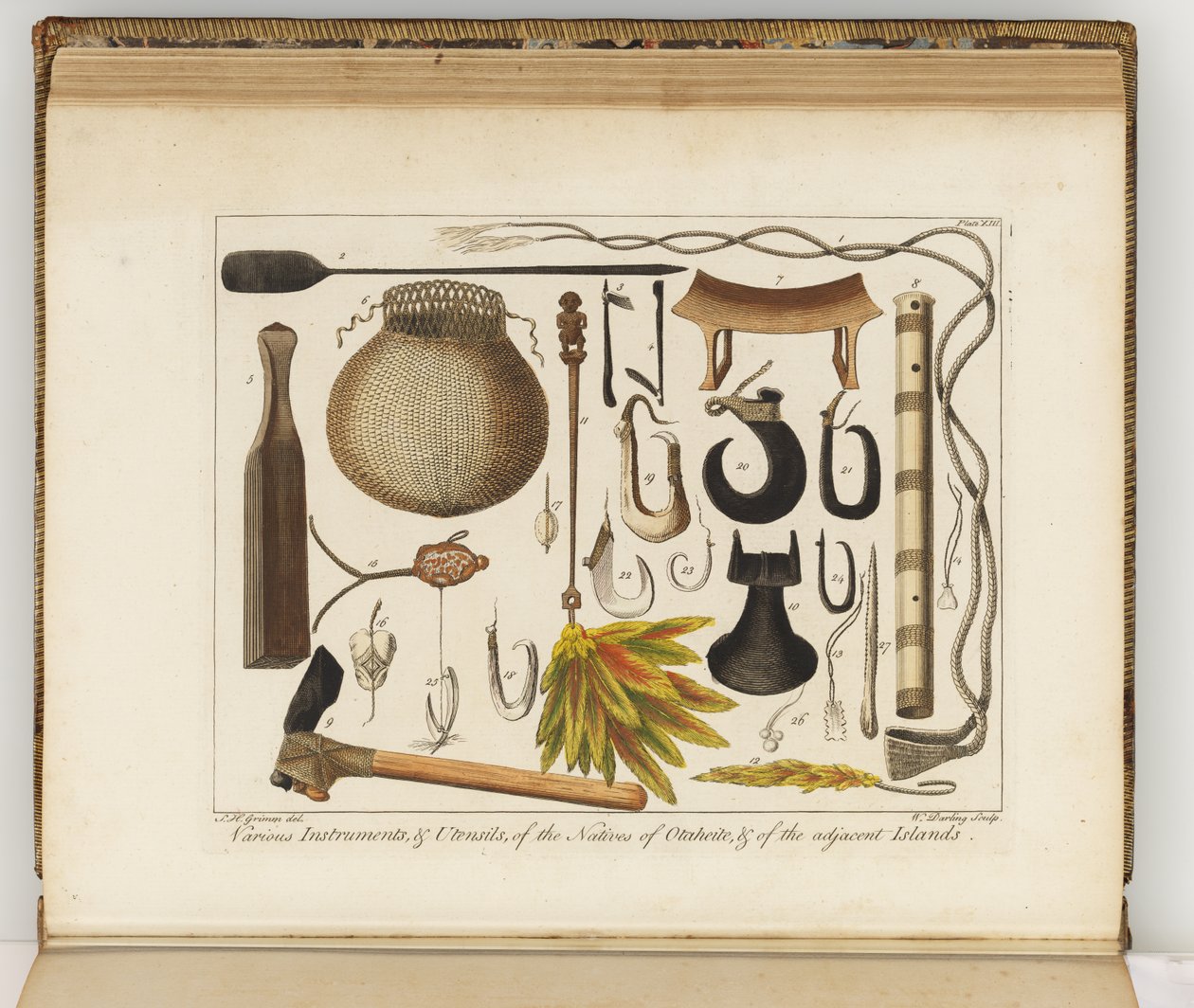 Güney Denizlerine yapılan bir yolculuğun günlüğünden bir çizim: Majestelerinin gemisinde, Endeavour, 1794 (el boyaması gravür) by Sydney