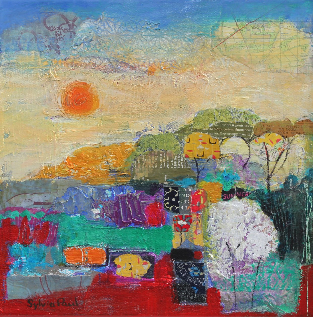 2014 Yazının Renkleri akrilik kağıt kolajı by Sylvia Paul