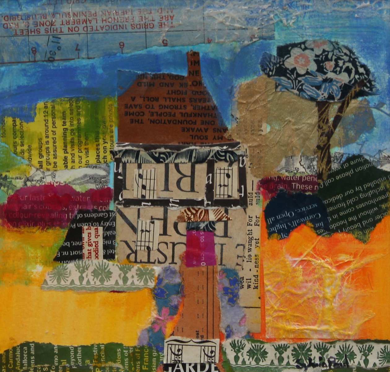 Holiday Home 2013, akrilik kağıt kolaj by Sylvia Paul