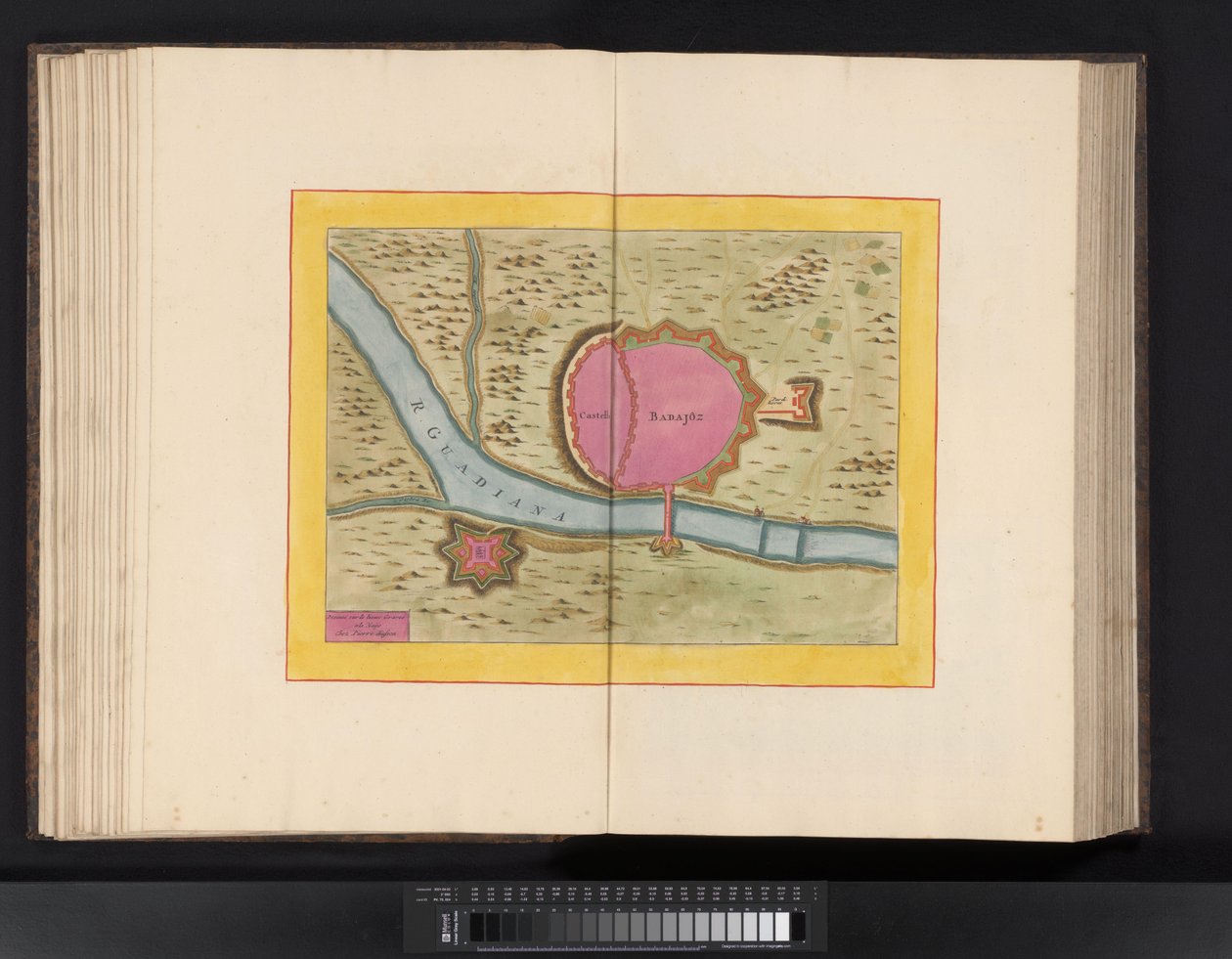 Cádiz burnunun görünümü Gades Ab Occiduis Insulae Partibus (nesne üzerindeki başlık) by Symon Novelanus (possibly)