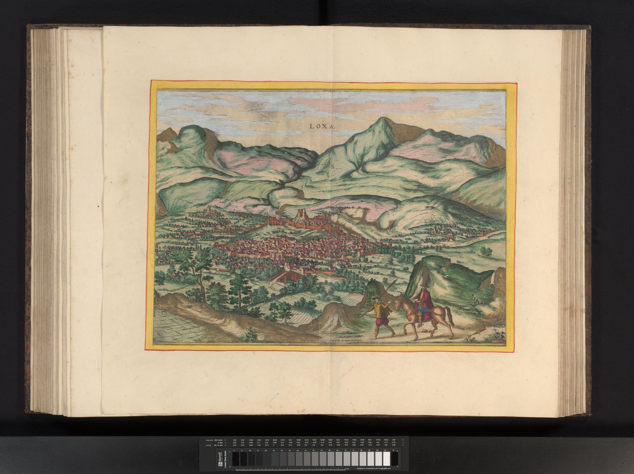 Malaga şehrinin görünümü Malaga (nesne üzerindeki başlık) by Symon Novelanus (possibly)