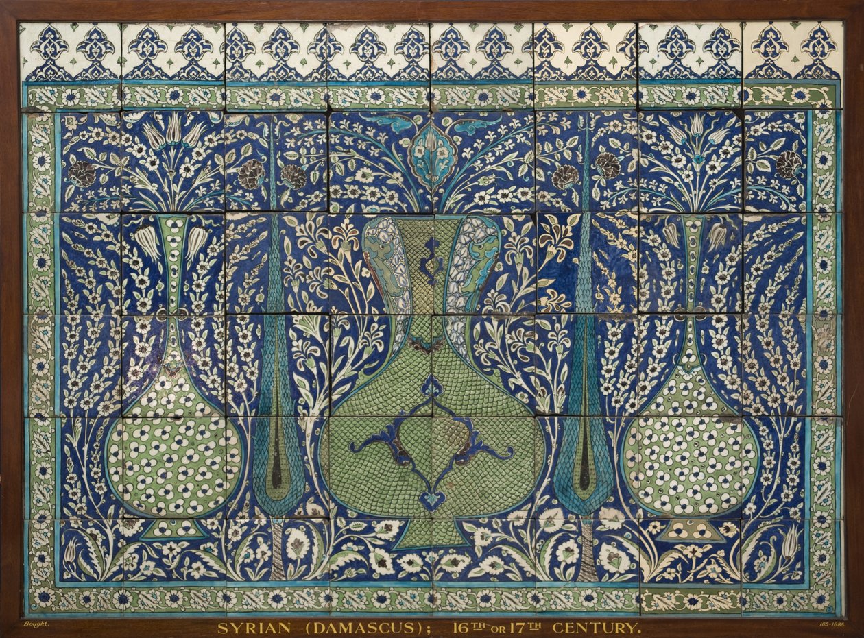 Taş hamurlu karo seti, 18. yüzyıl (seramik) by Syrian School