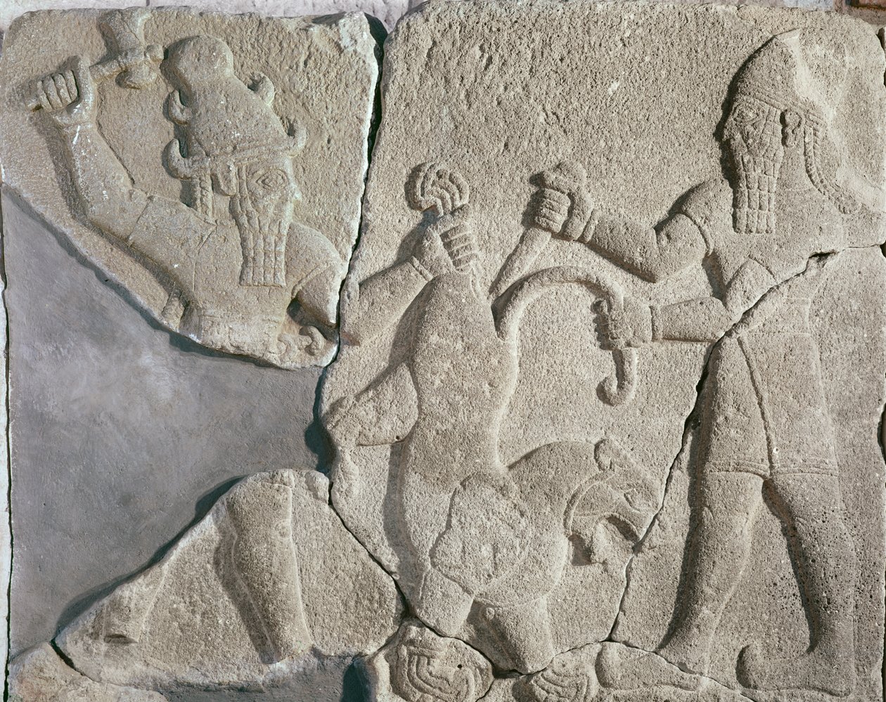 Aslan avlayan kral ve tanrı by Syrian School