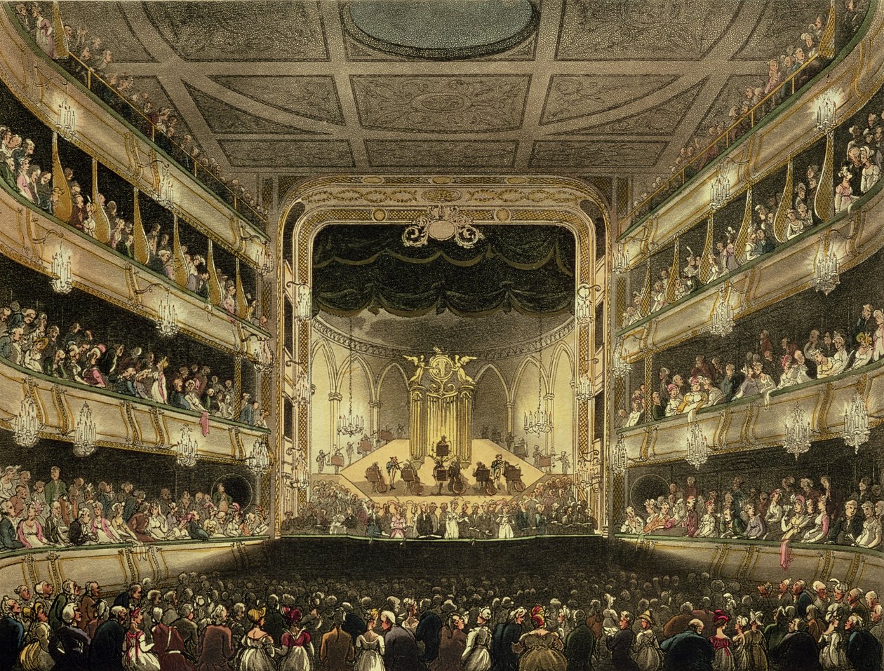 Covent Garden Tiyatrosu, 1808, J. Bluck (fl.1791-1831) (aquatint) tarafından oyulmuş 