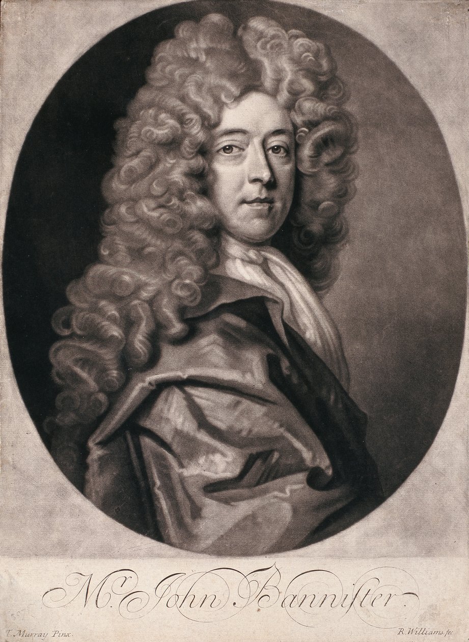 John Bannister (c.1625-79), R. Smith tarafından oyulmuş (mezzotint) by T. Murray