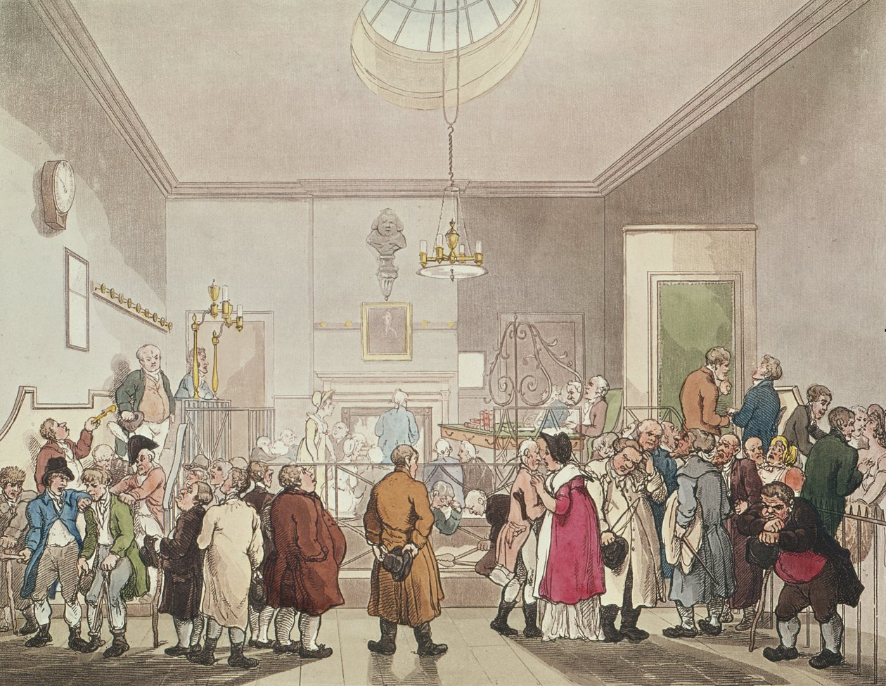 The Betting Post, 18. yüzyılın sonları (aquatint) by T. and Pugin Rowlandson