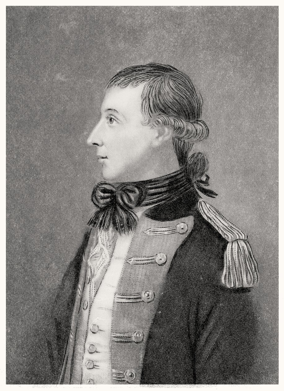 Theobald Wolfe Tone (1763-98), onu gönüllü üniformasıyla temsil eden orijinal bir portreden by T.W. Huffam