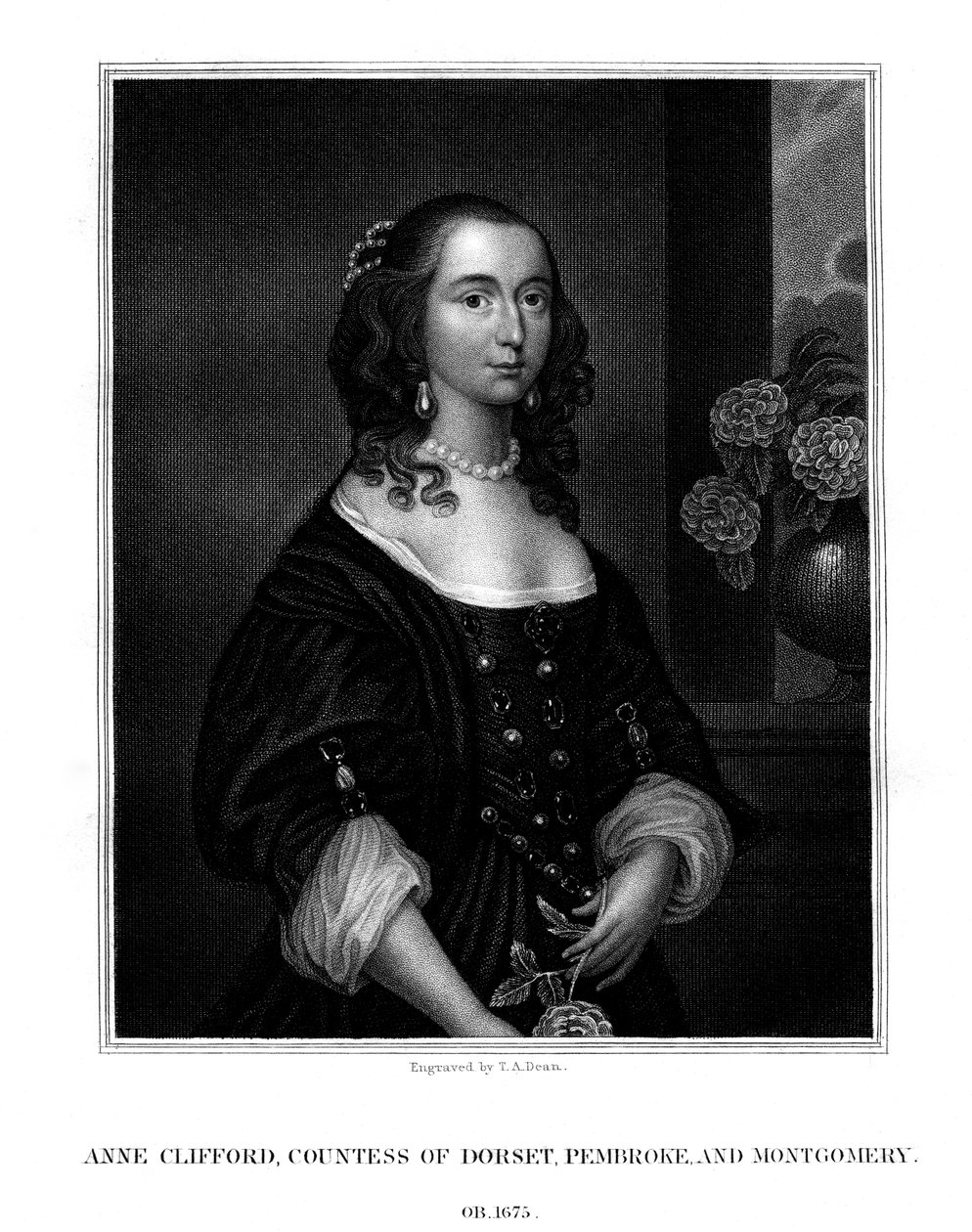 Lady Anne Clifford, Dorset Kontesi, Pembroke ve Montgomery, 1825. by T. A. Dean