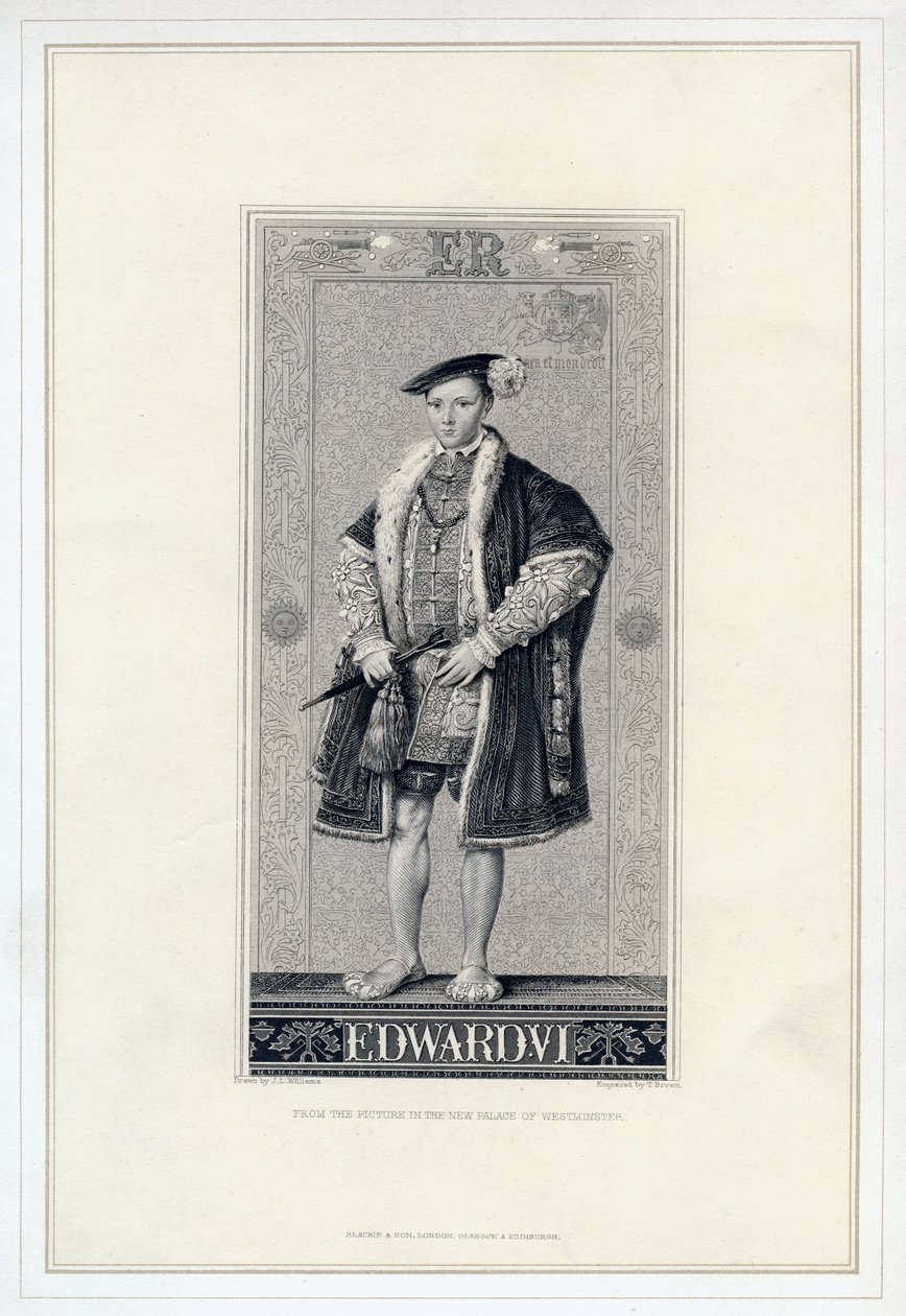 Edward VI, İngiltere Kralı. by T. Brown