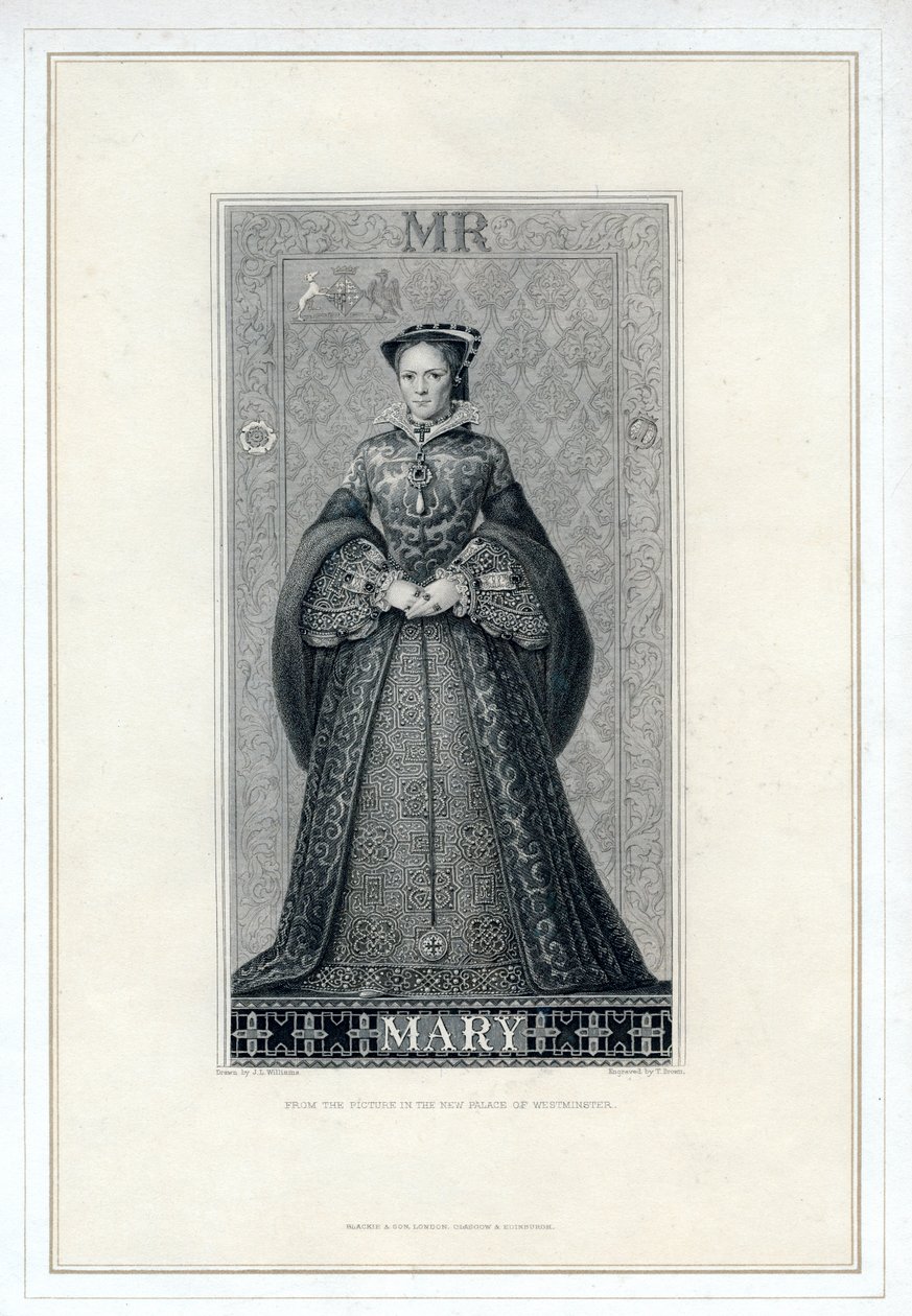 İngiltere Kraliçesi I. Mary, 19. yüzyıl. by T. Brown
