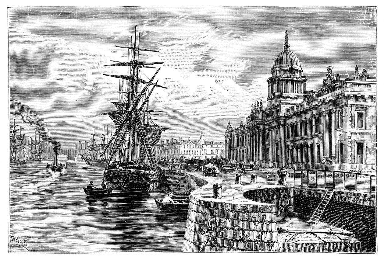 Gümrük Evi, Dublin, İrlanda, 1900. by T. Hart