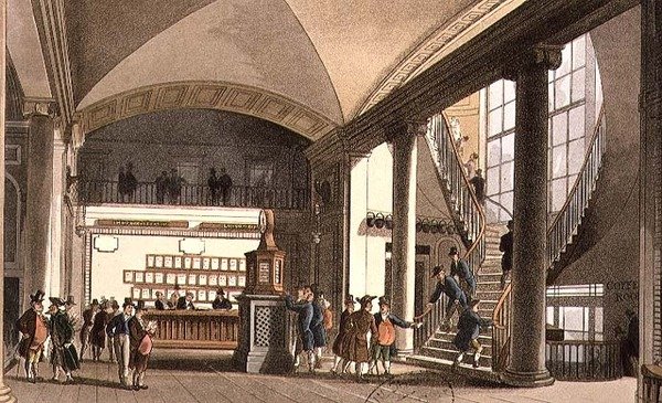 Müzayede Pazarı Salonu by T. and Pugin A.C. Rowlandson