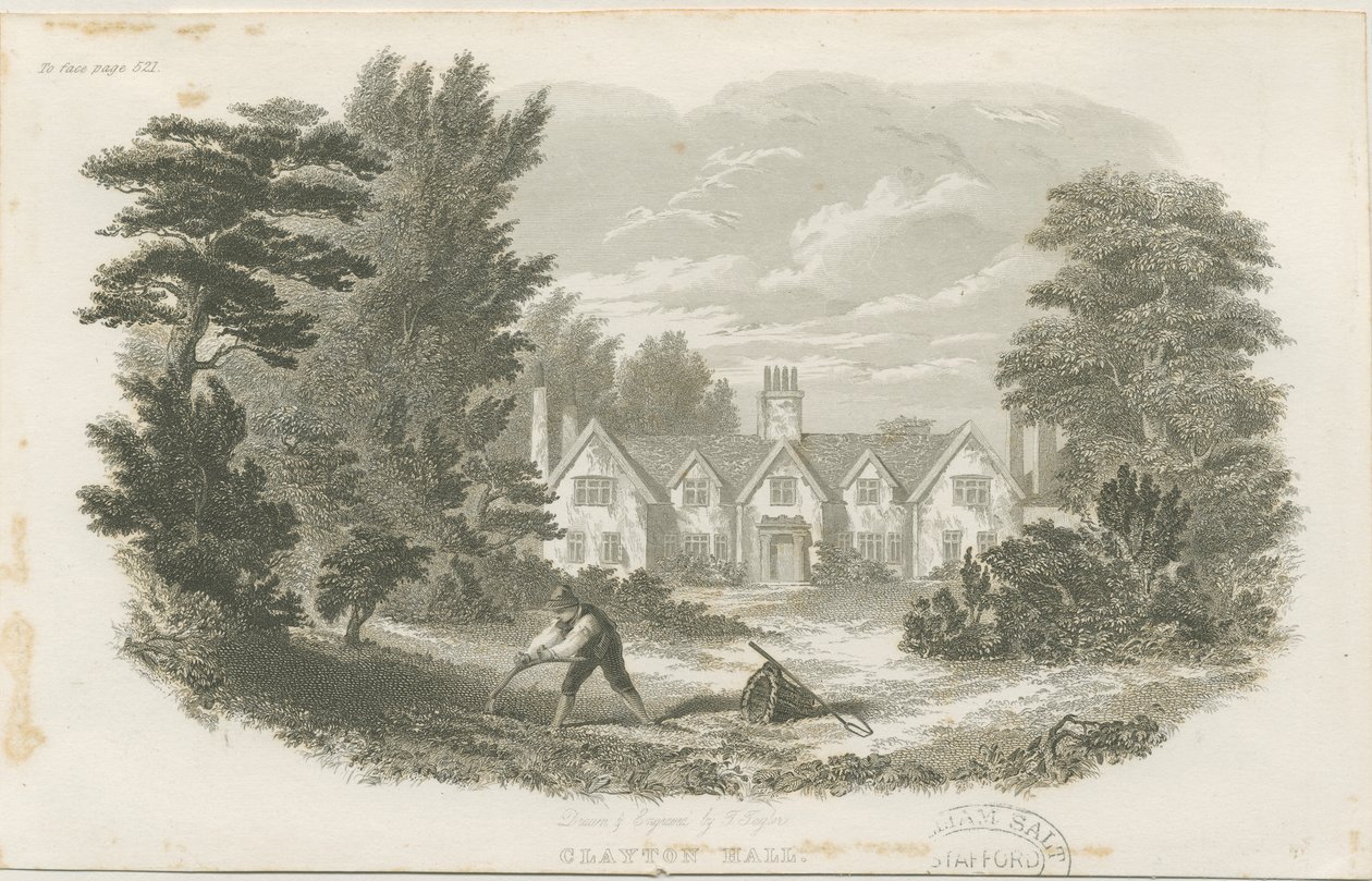 Fenton - Clayton Hall: çelik gravür, nd [c 1840] (baskı) by T Taylor