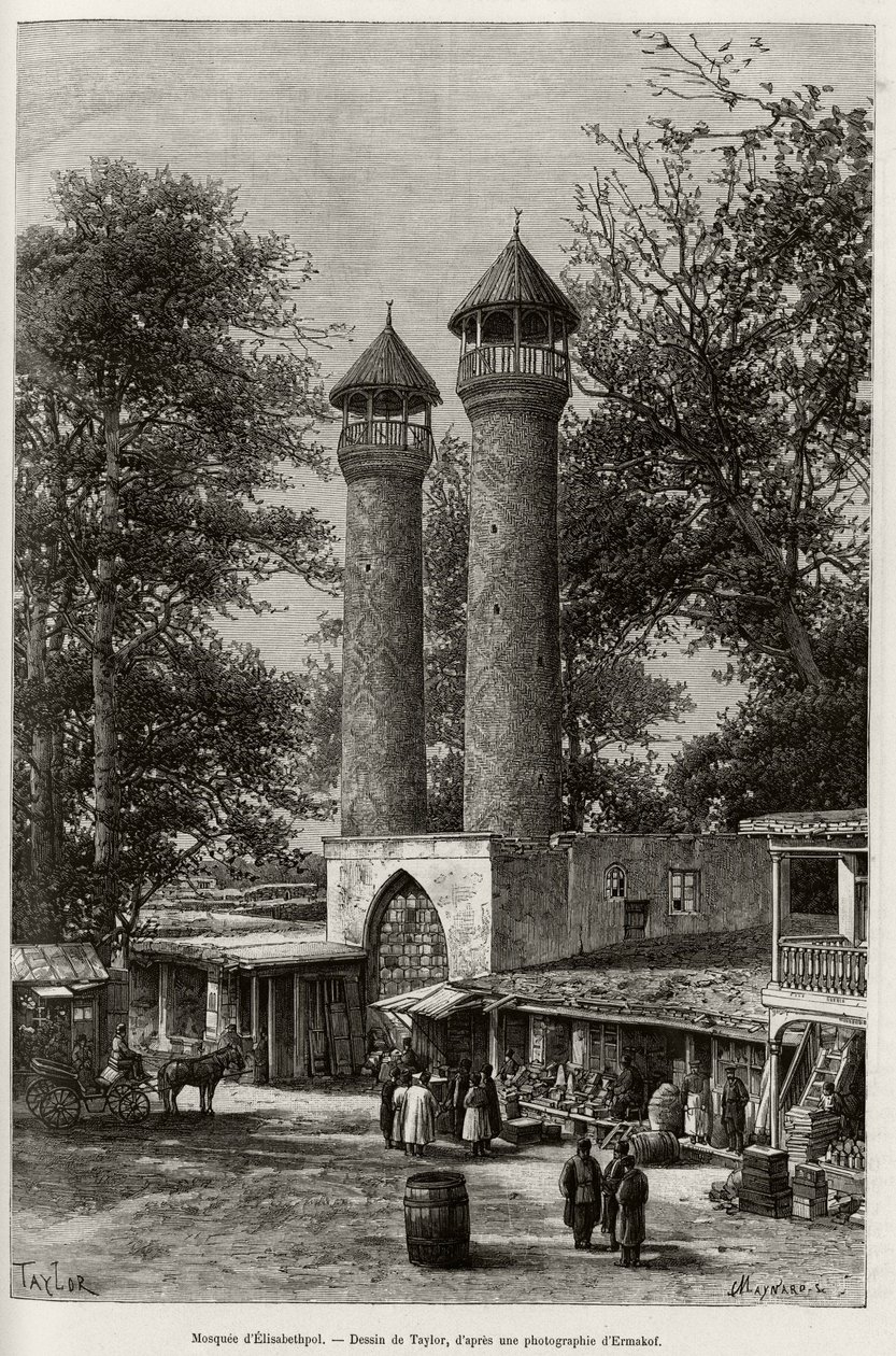 Elisabethpol Camii (veya Gandja veya Kirovabad, Azerbaycan). “A travers l