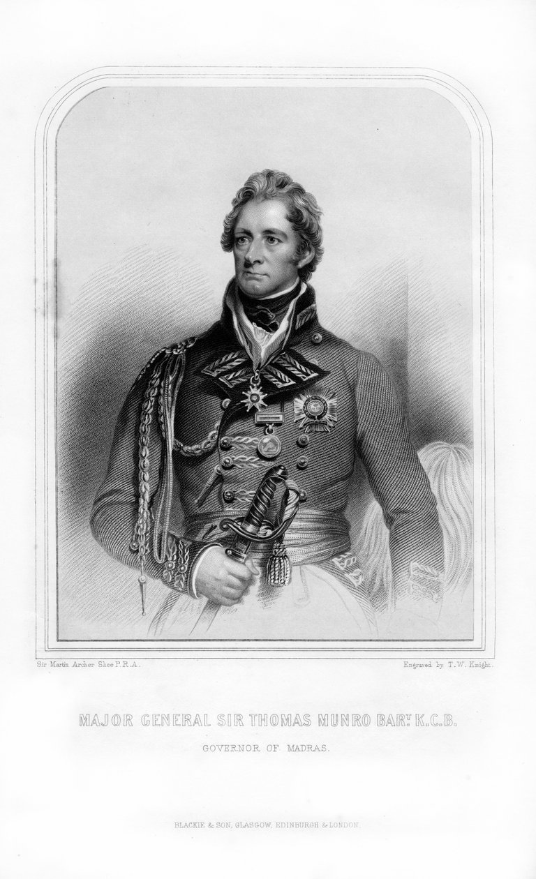 Sir Thomas Munro, İskoç askeri ve devlet adamı, 1870. by T. W. Knight