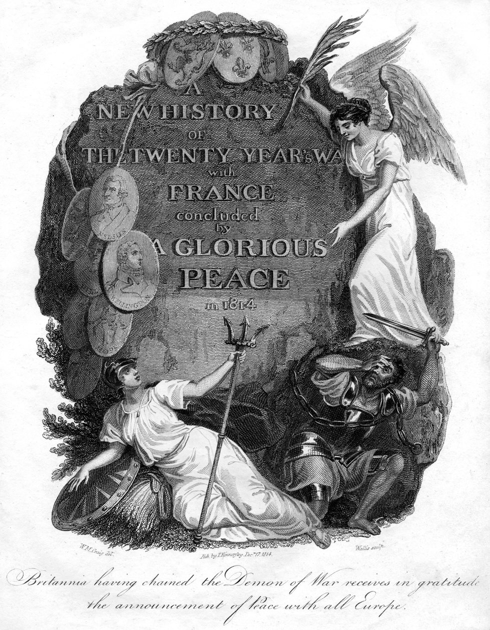Britanya, savaş iblisini zincirledi, 1816. by T. Wallis