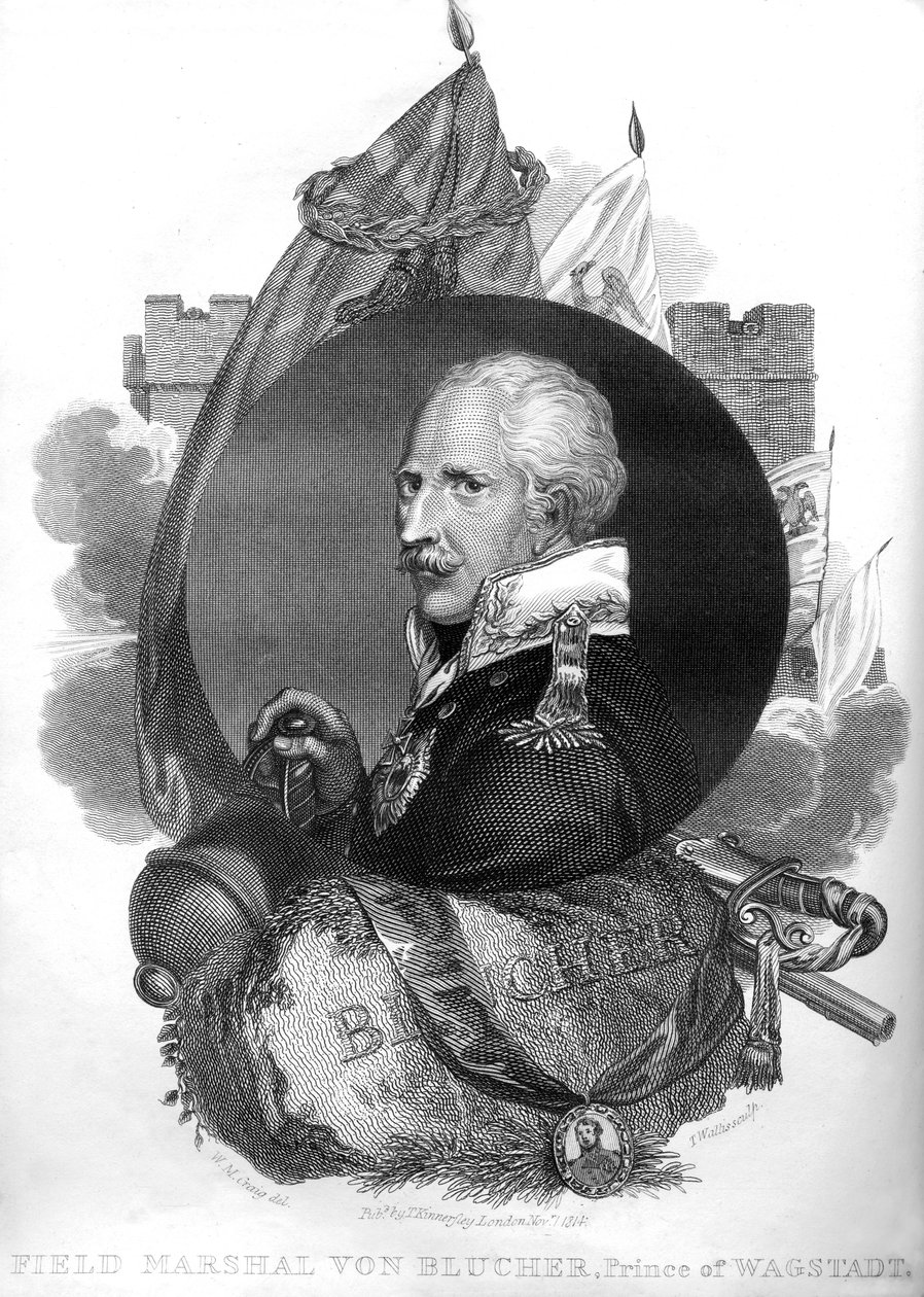 Mareşal von Blucher, Wagstadt Prensi, 1816. by T. Wallis