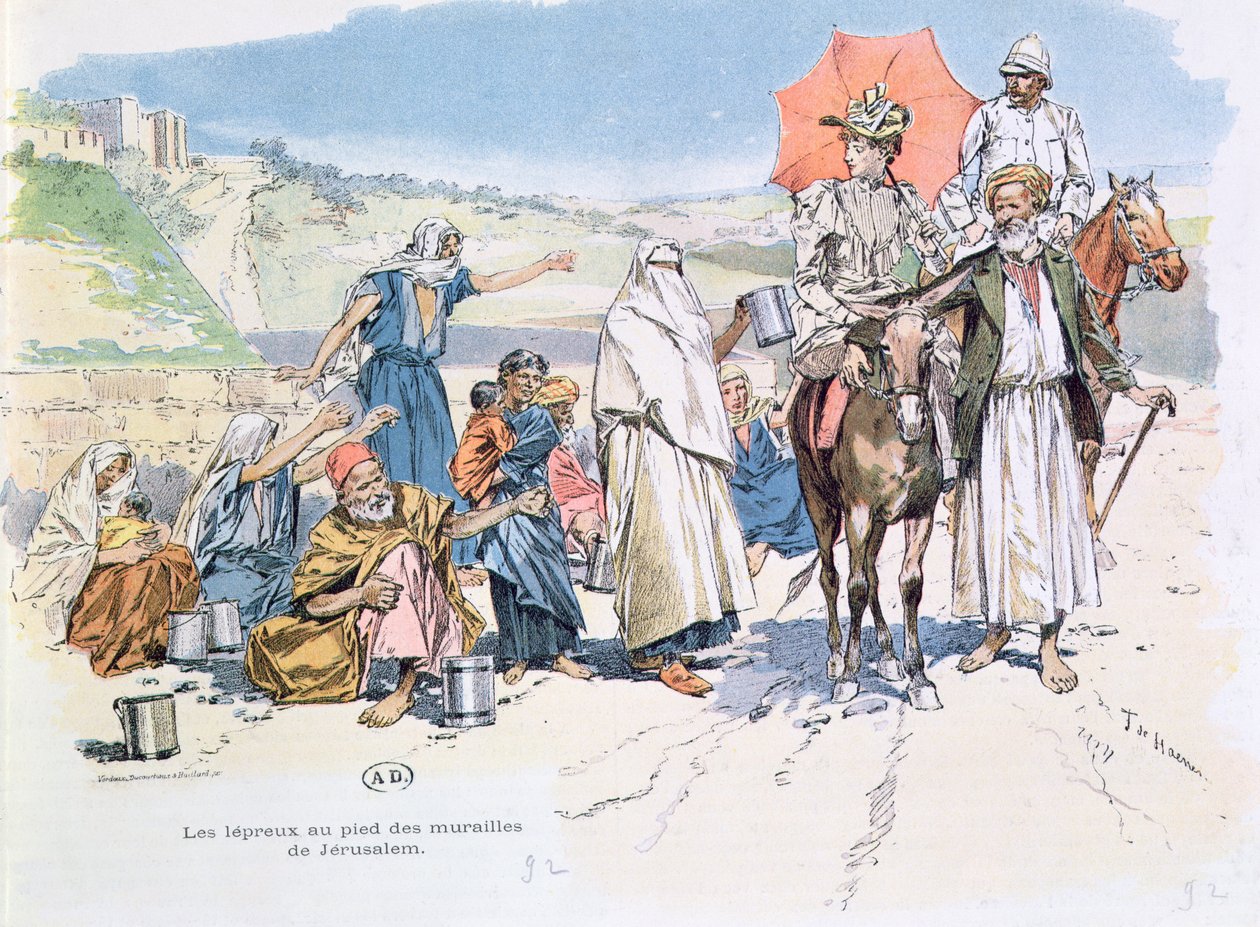 Kudüs surlarının dışındaki cüzamlılar, 1892 by T. de Haener