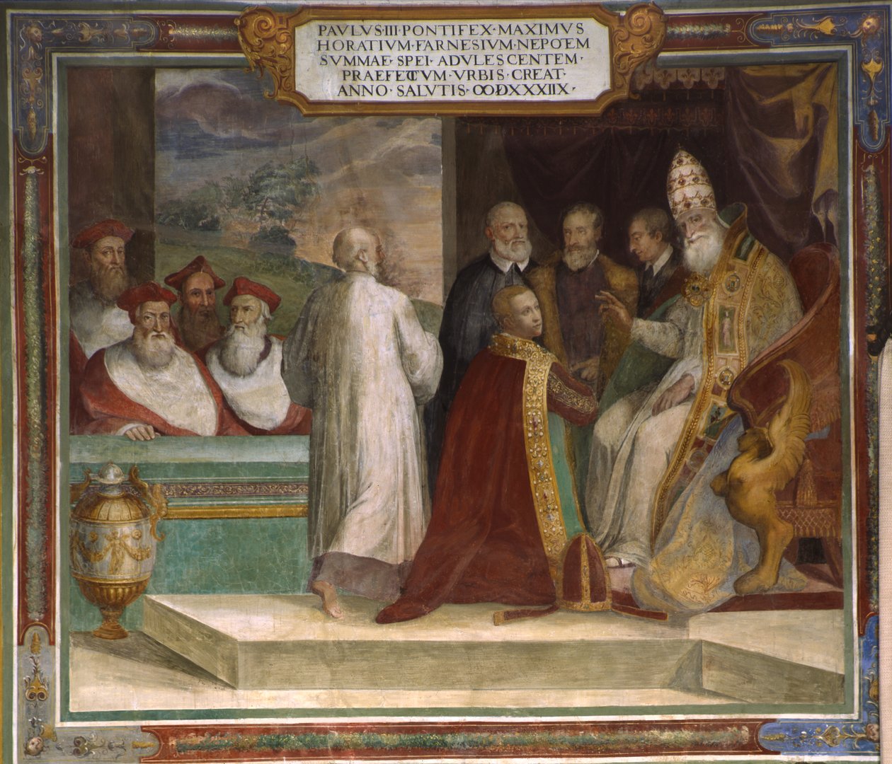 Paolo III ve Orazio Farnese, 1560, detay by Taddeo Zuccari