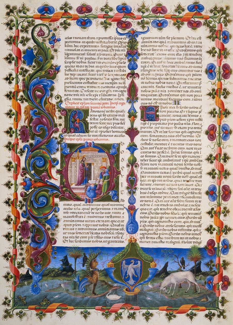 Taddeo Crivelli (1425-1479) ve diğerleri tarafından aydınlatılan Borso d