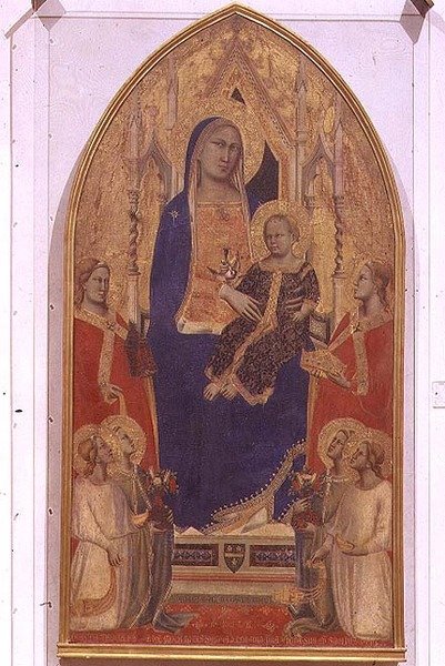 Madonna ve Çocuk SS ile Enthroned. Mary Magdalene, İskenderiyeli Catherine ve melekler by Taddeo Gaddi