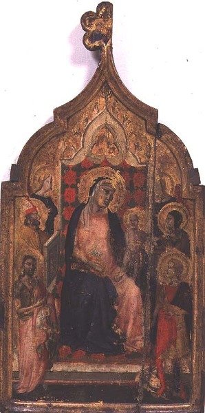 Azizler ile Madonna ve Çocuk (panelde öfke) by Taddeo Gaddi