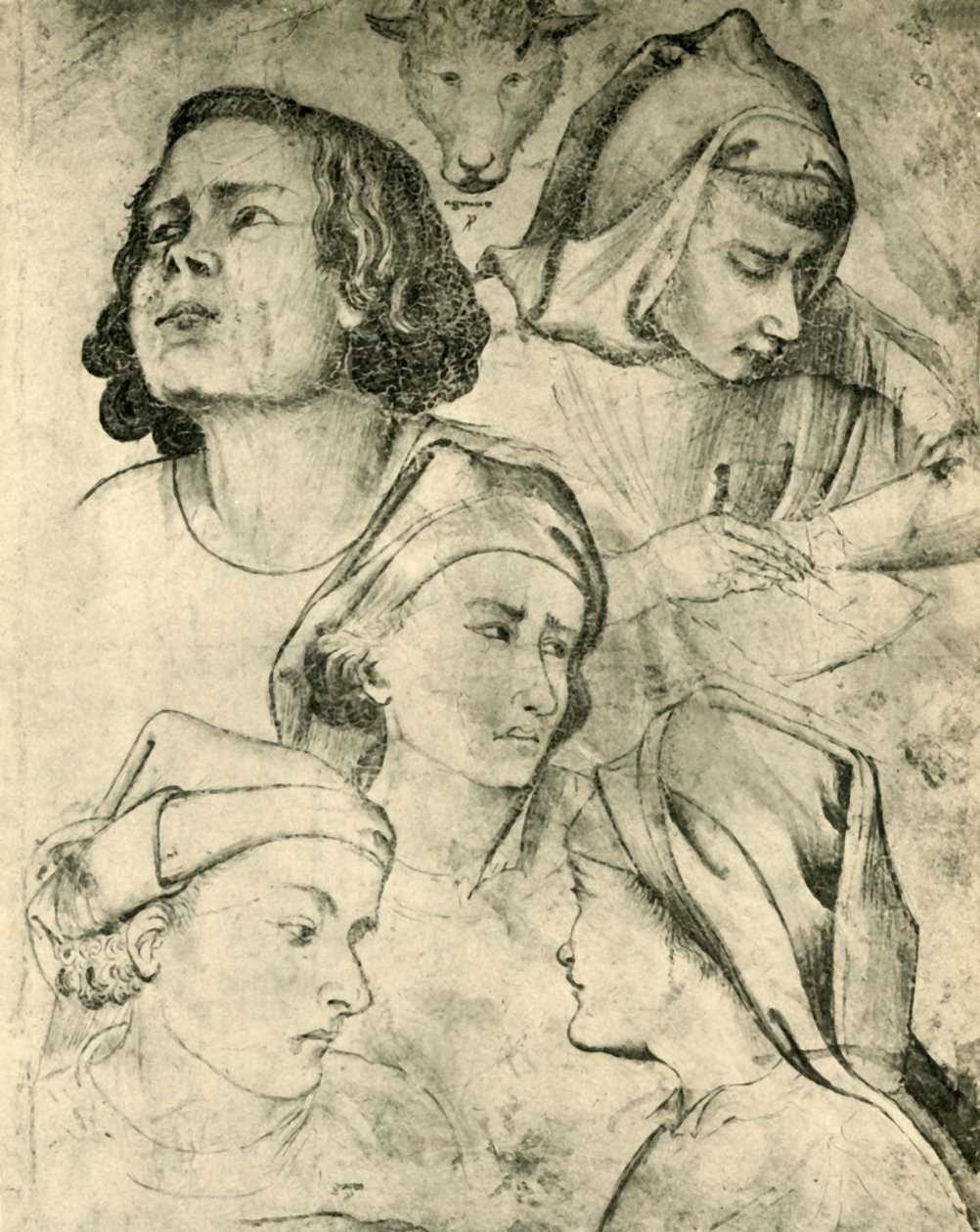 Kafa çalışmaları, c1320-1366, 1943 by Taddeo Gaddi