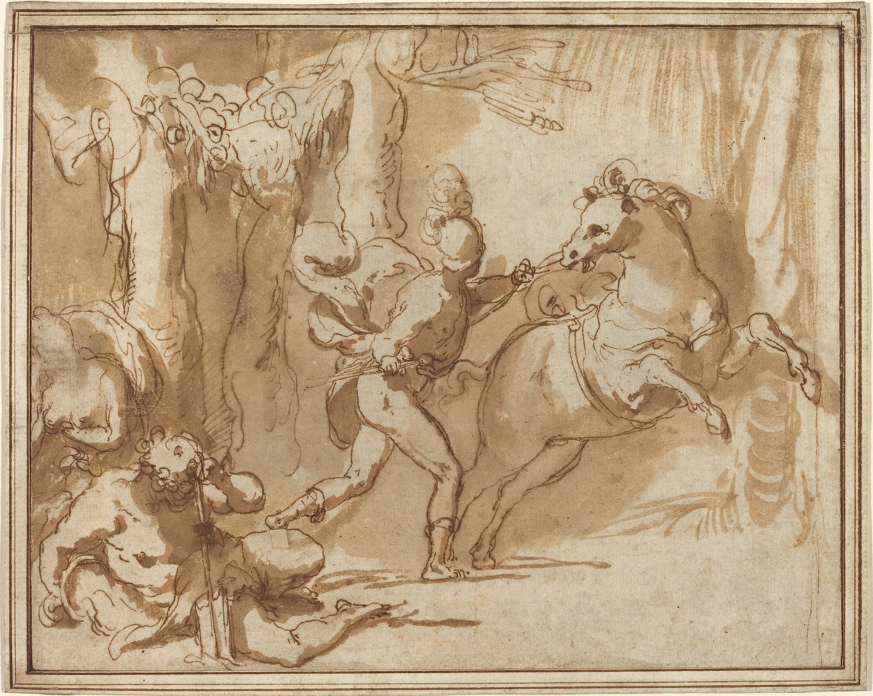 Büyük İskender ve Bucephalus by Taddeo Zuccaro