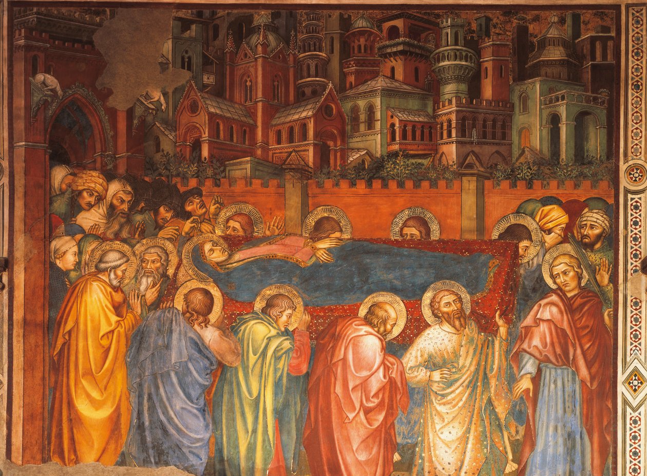 Virgin'in cenazesi, Life of Virgin'den sahne by Taddeo di Bartolo