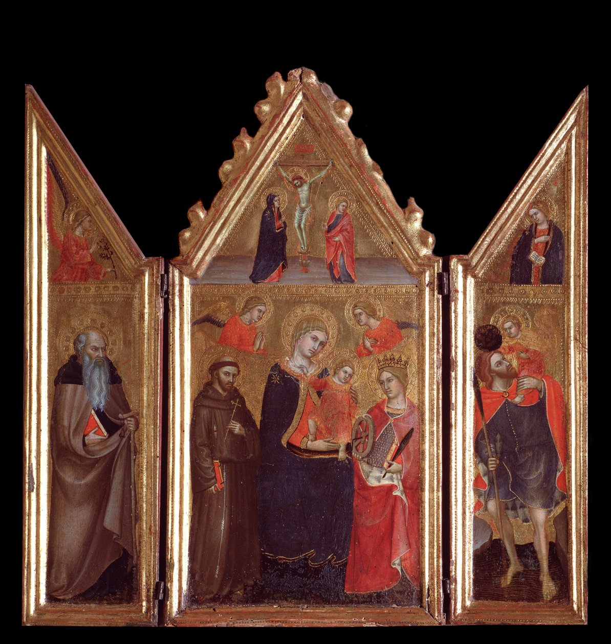 Çocuk ve azizlerle bakire - ahşap üzerine tempera by Taddeo di Bartolo